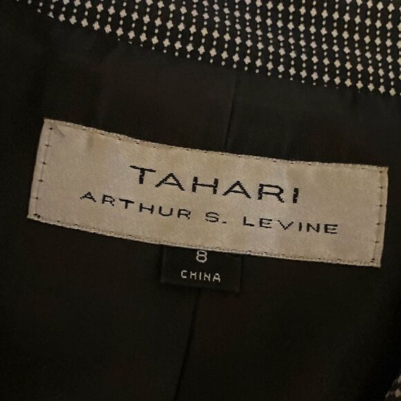 Tahari Black & White Houndstooth Blazer Jacket | Classic Career Workwear Medium - Picture 4 of 10